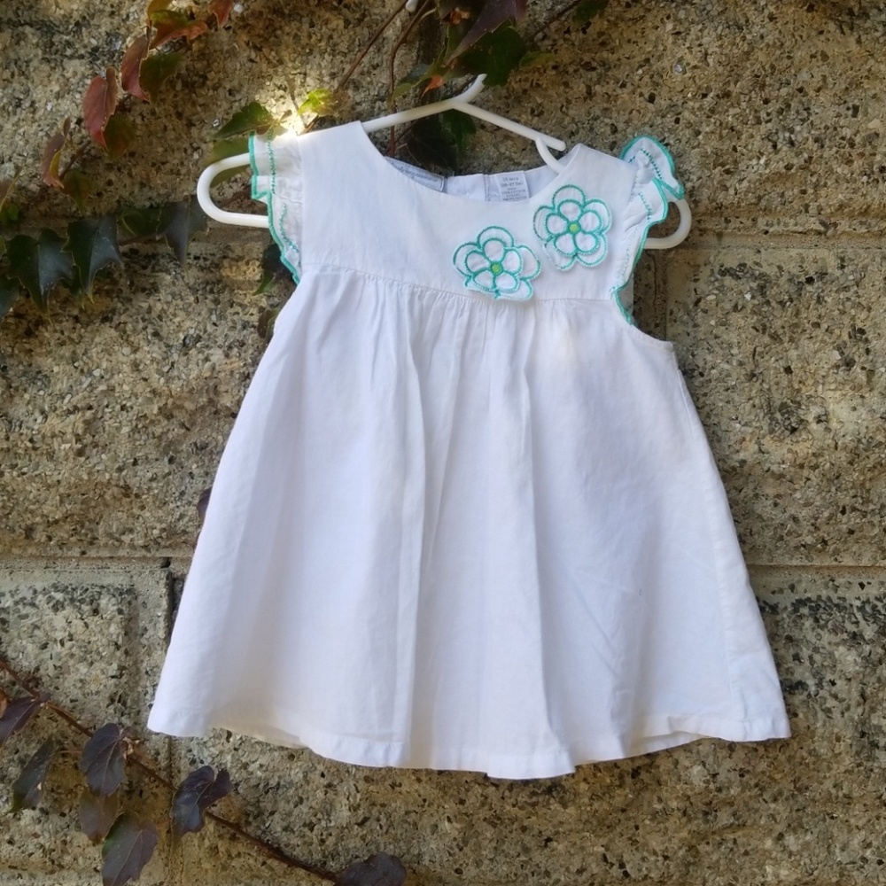 Lightweight white and aqua dress
